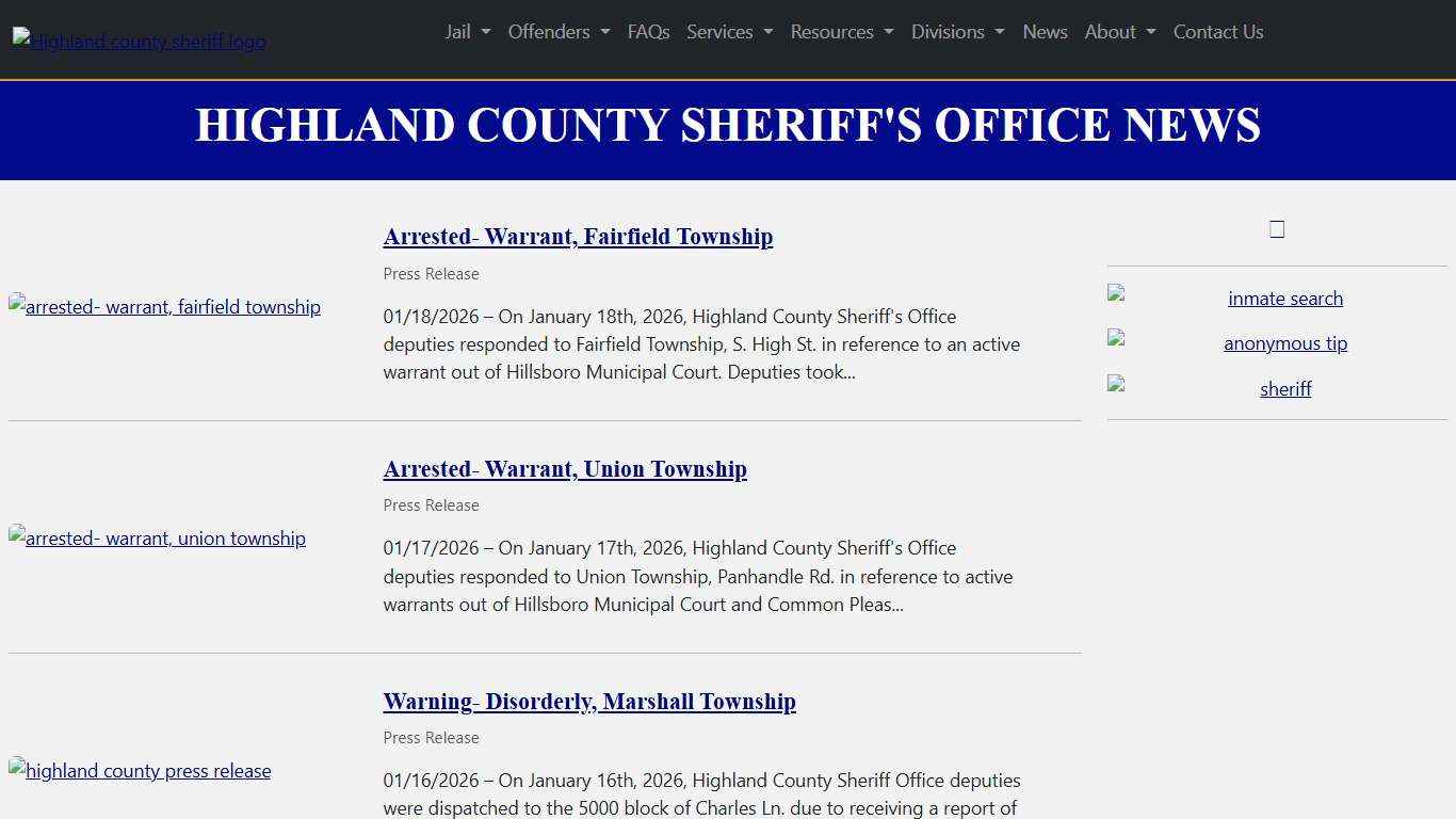 News | Highland County Sheriff's Office